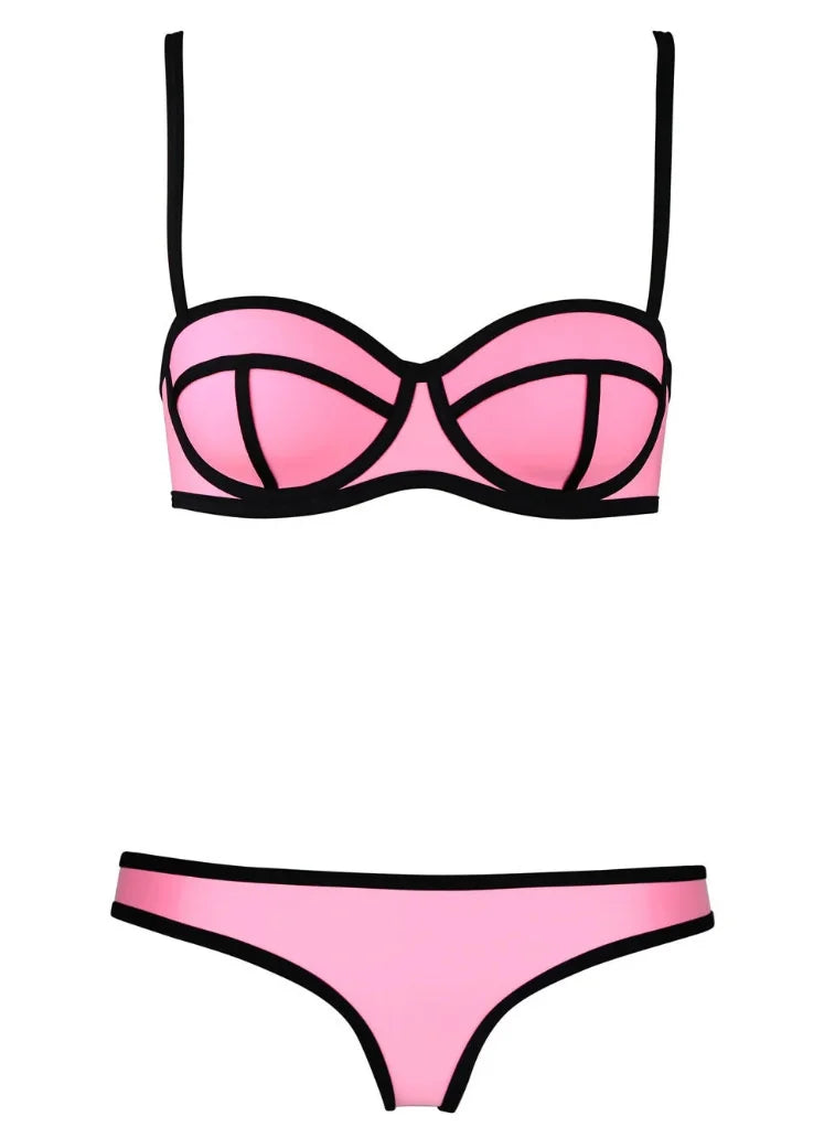 Spaghetti Strap Backless Bikini 2-Piece Set — Women's Split Swimsuit 2025