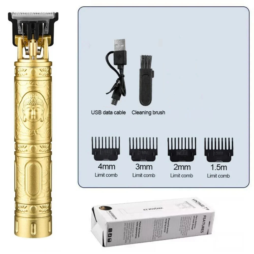 T9 Professional Hair Clipper & Beard Trimmer – Wet/Dry, USB Fast Charge, 90-Min Runtime, CE