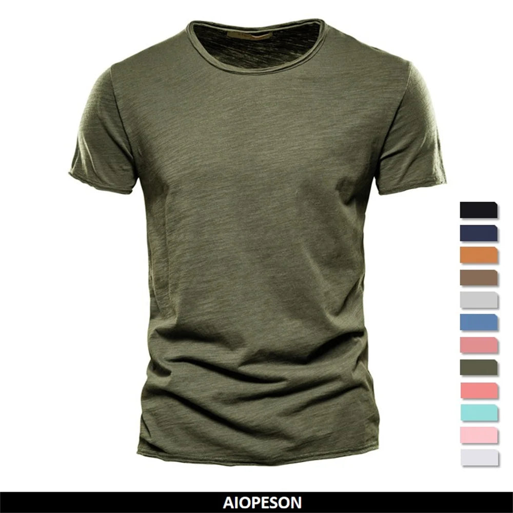 Men's 100% Cotton O-Neck Short Sleeve T-Shirt — Classic Crew Neck Essential