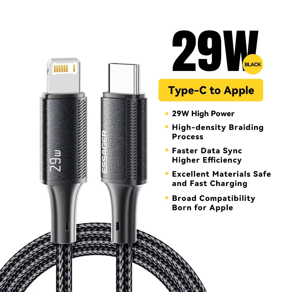 Essager USB-C to Lightning Cable — Fast Charging for iPhone & iPad