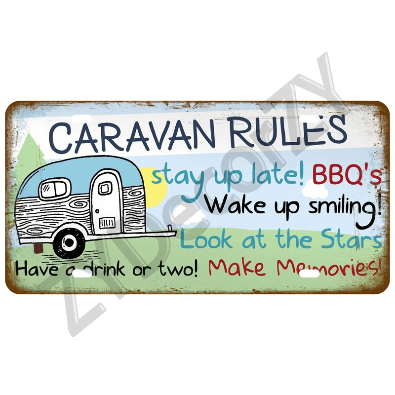 Route 66 Vintage Car Garage Tin Sign — Retro Wall Art Decor
