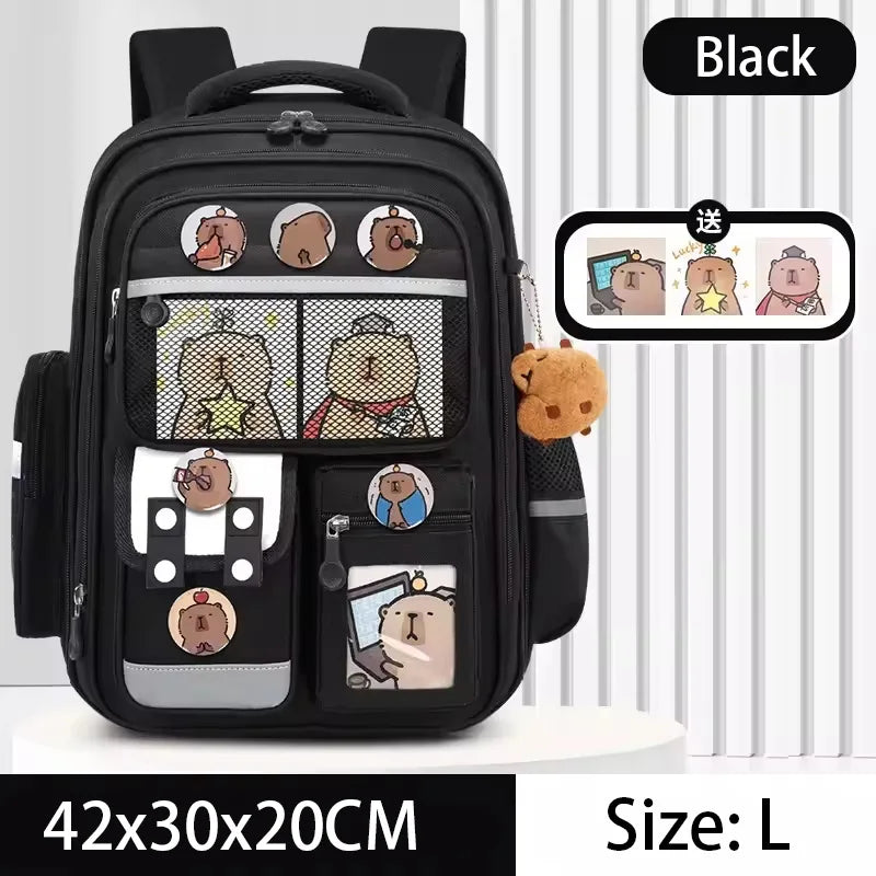 Capybara Large Capacity Kids Backpack – School Bag for Boys & Girls
