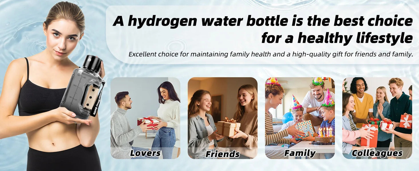 Hydrogen Water Bottle 1.5L — Portable Hydrogen-Rich Water Generator for Gym & Outdoor Fitness