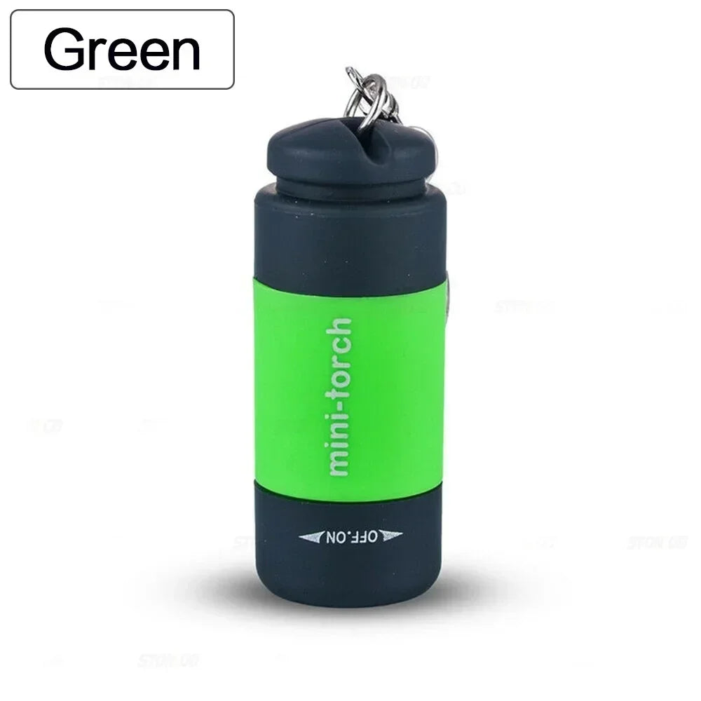 USB Mini Keychain Flashlight – Rechargeable EDC Torch, Waterproof, 16 Colors, Pocket-Sized LED Light