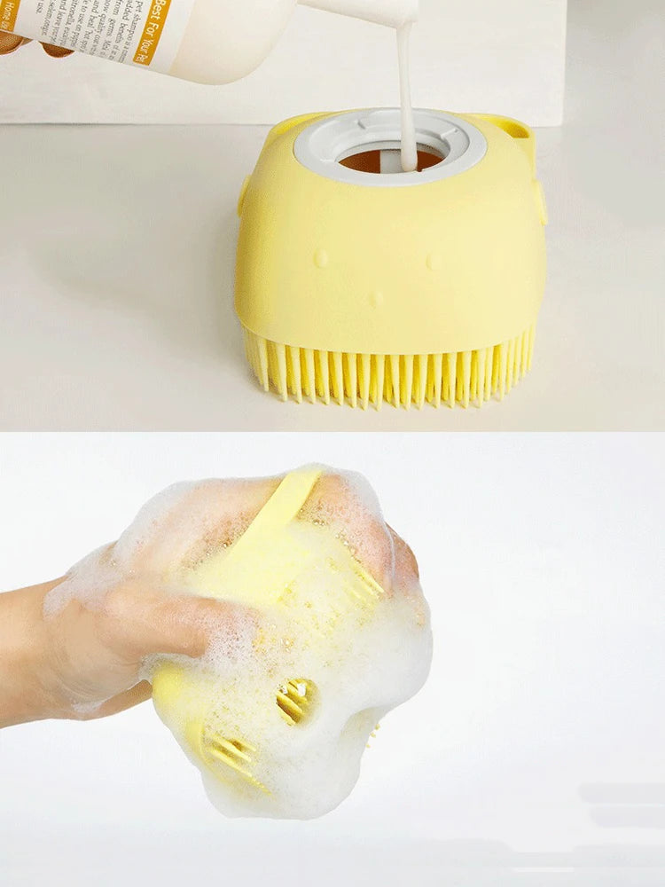 Silicone Pet Bath Massage Grooming Gloves