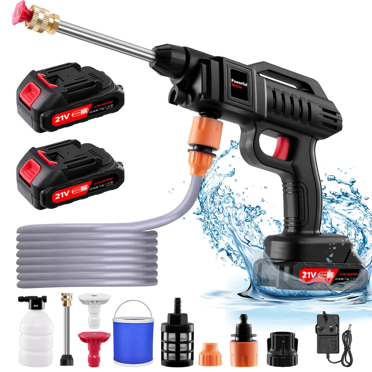 Cordless Pressure Washer – Two Batteries & Foam Bottle