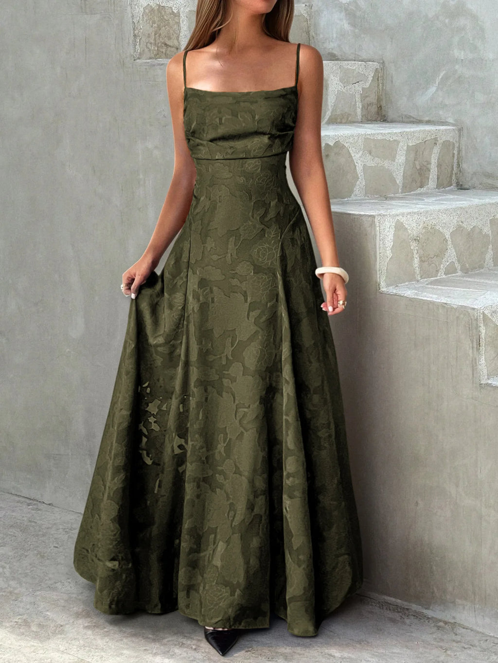 Strapless Tube Top Fit & Flare Midi Dress — Sexy Sleeveless Wedding Banquet Party Dress