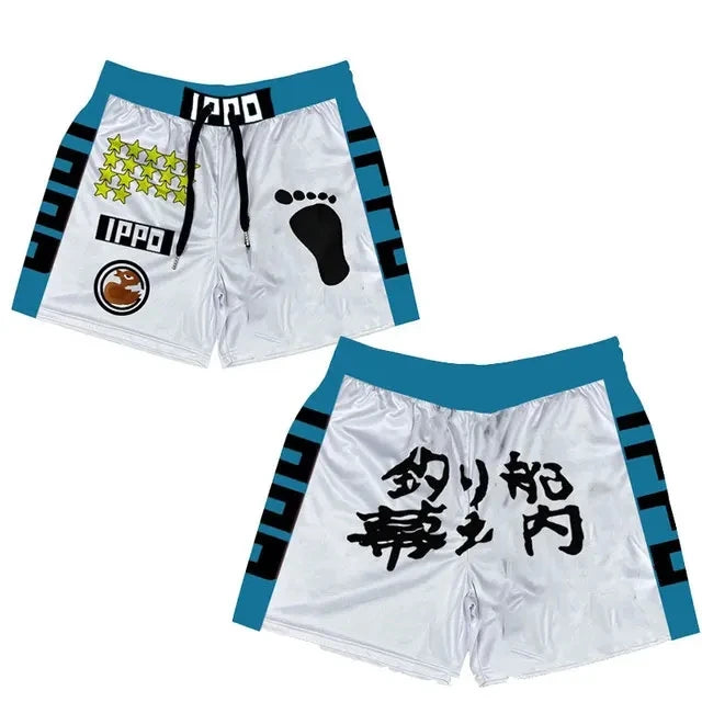 Anime Print Quick-Dry Sport Shorts — Graphic Athletic Shorts