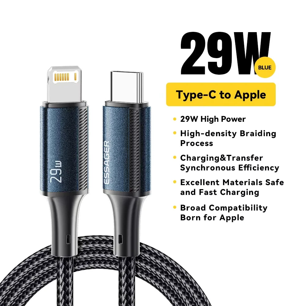 Essager USB-C to Lightning Cable — Fast Charging for iPhone & iPad