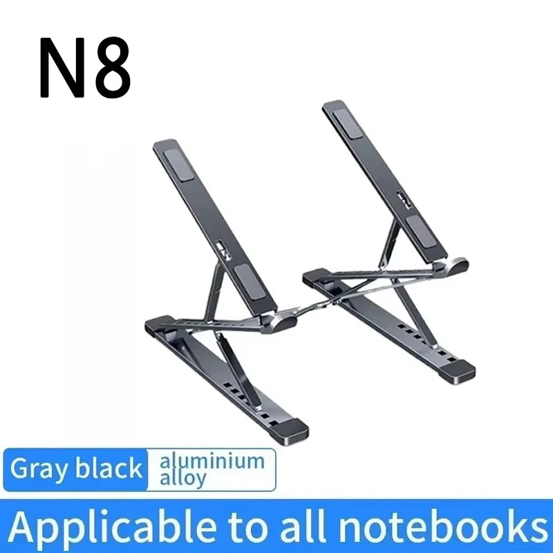 Aluminum Alloy Foldable Laptop Stand | Anti-Slip, Height-Adjustable, Portable, Compatible with MacBook & All Laptops