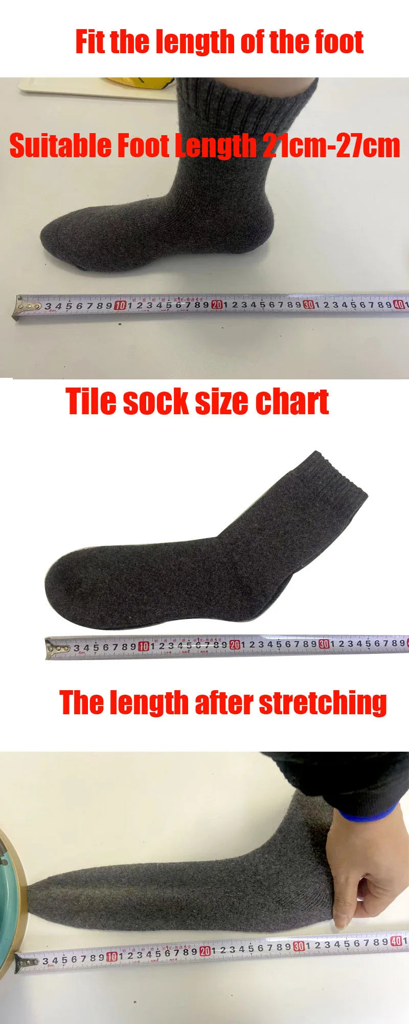 Thick Wool-Blend Winter Socks in Solid Colors