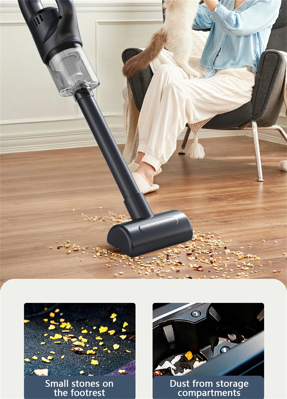 Wireless Cordless Handheld Vacuum Cleaner – 50000Pa Strong Suction for Car, Home & Pet Hair