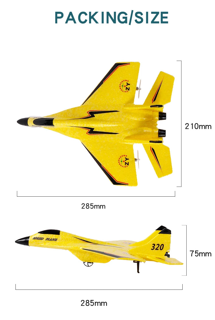 Parkten P320 2.4G RC Fixed Wing Glider Airplane – Hand Throw Foam Fighter Plane for Boys