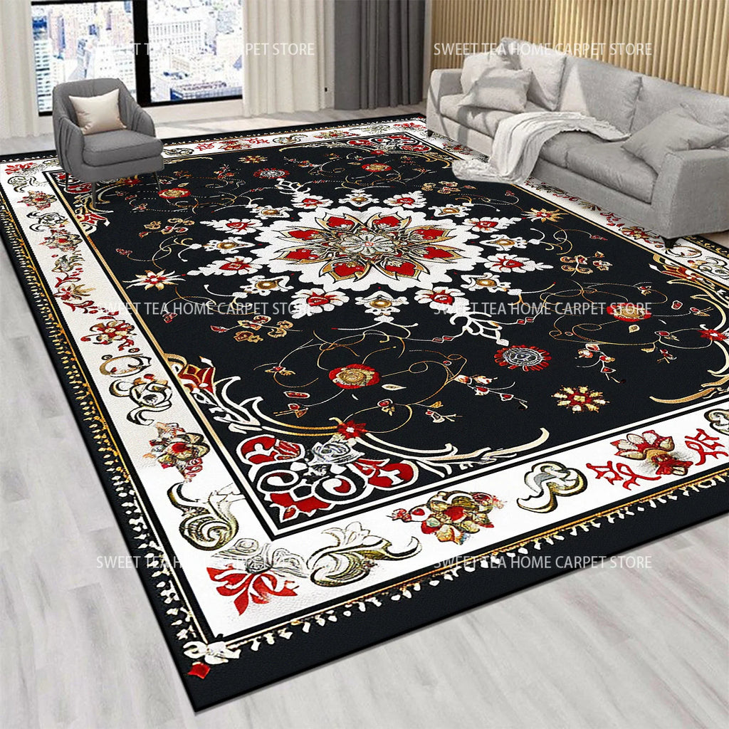 Persian Luxury Red Carpet – Large Non-Slip Living Room Rug, Bedroom & Lounge, 14 Styles & 15 Sizes