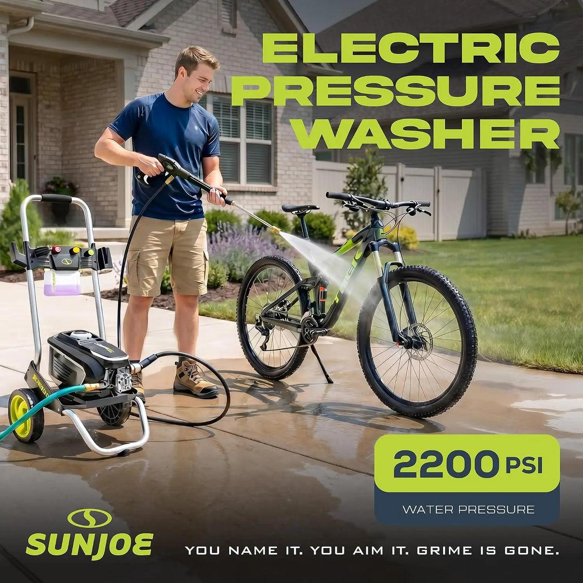 2200 PSI Electric Pressure Washer with Foam Cannon – 1.1 GPM, Turbo Nozzle, 25 Ft Hose