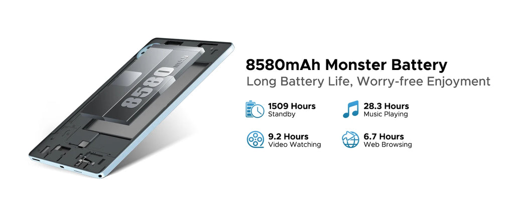 DOOGEE U11 11" Android 15 Tablet – 90Hz Display, 4GB RAM, 128GB ROM, 8580mAh, Dual Speaker, Widevine L1