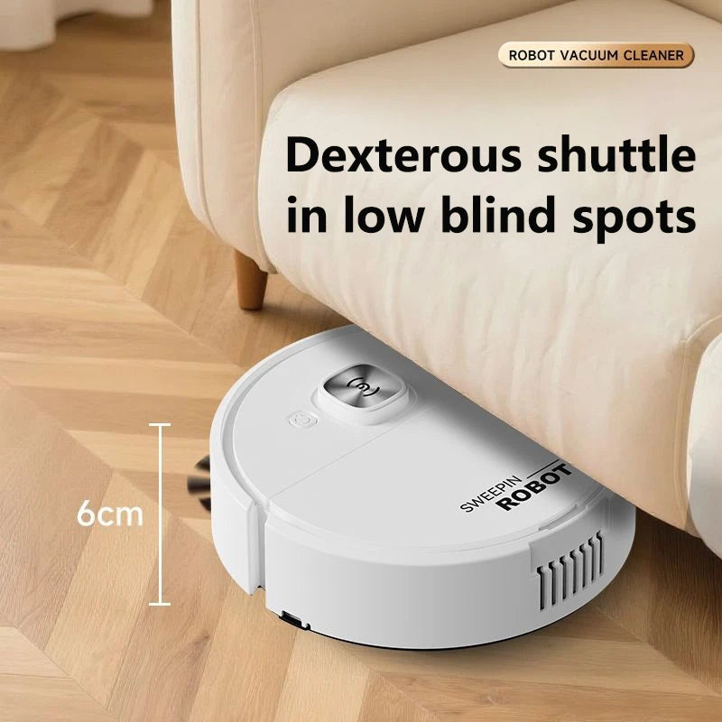 Mini 3-in-1 Robot Vacuum Cleaner — Intelligent Smart Sweeping Robot for Home Floor, Carpet, Dust & Mopping