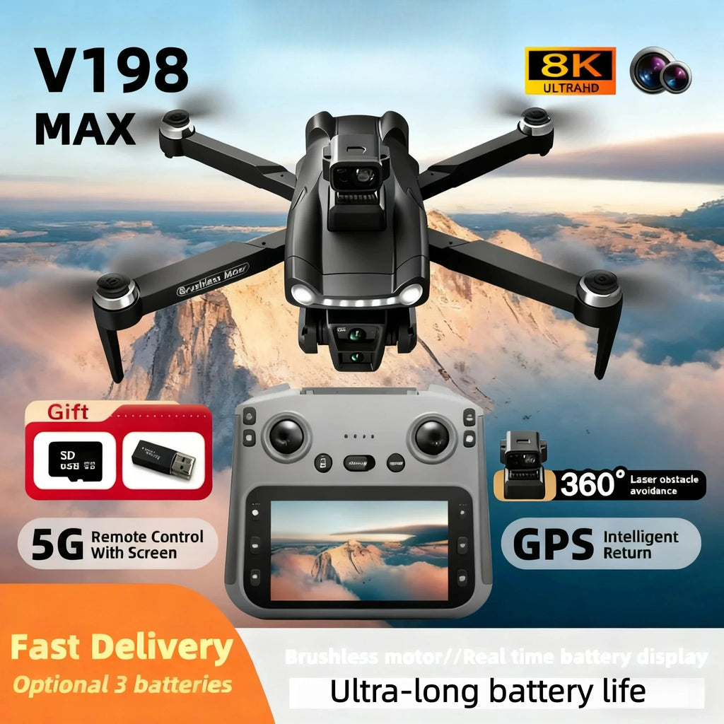 V198MAX GPS Return Drone with Screen Remote