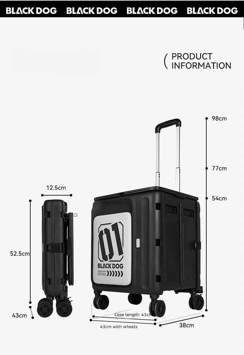 60L Foldable Storage Cart Wagon — 3-Speed Telescopic Handle & 360° Silent Wheels