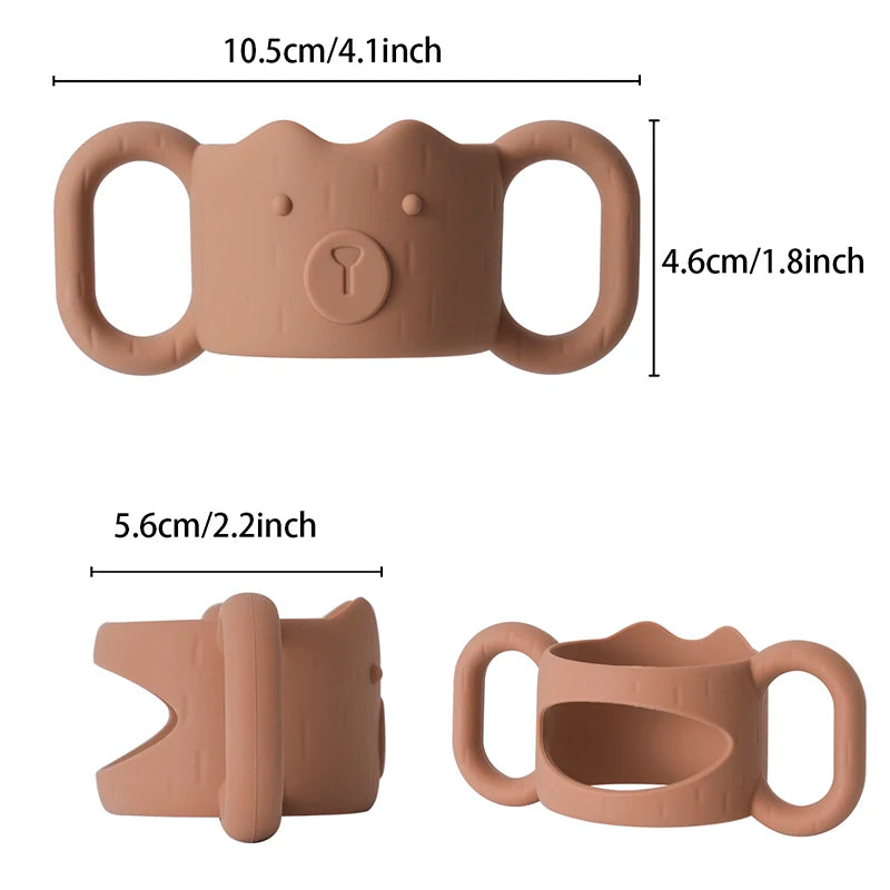 Silicone Baby Bottle Handle – Removable Narrow Straw Bottle Holder, Universal Fit, Standard Caliber