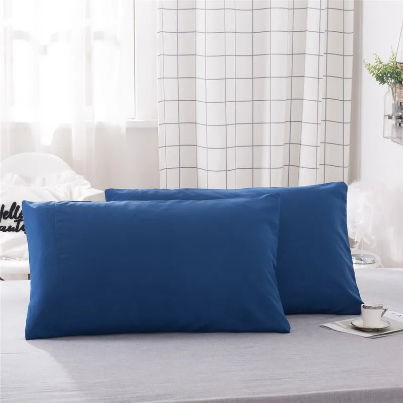 Luxurious Solid Color Pillowcase 2-Pack – Soft Hypoallergenic Pillow Cover, Black, Grey & Pink