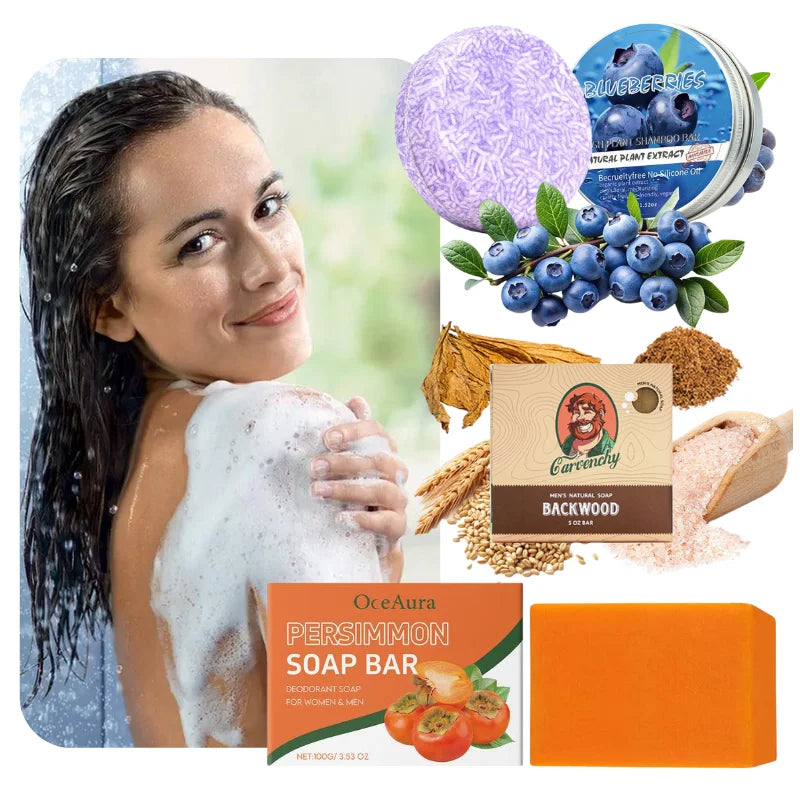 Natural Persimmon Deodorant Soap Bar – Odor Control & Daily Cleansing for Men & Women, 100g