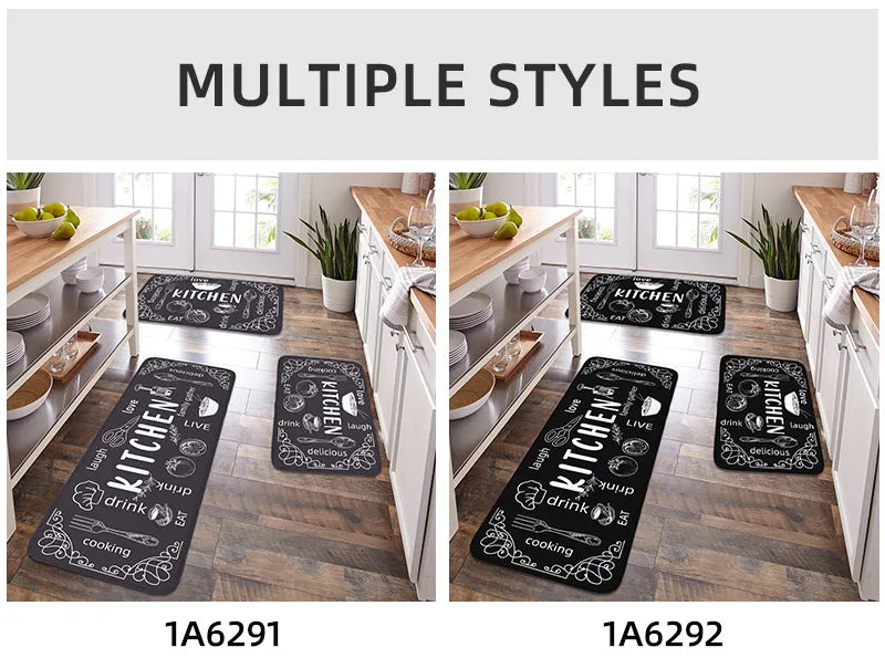 Non-Slip Absorbent Kitchen & Bathroom Floor Mat – Washable, Rubber Backing, PVC-Free, BPA-Free, 5 Sizes