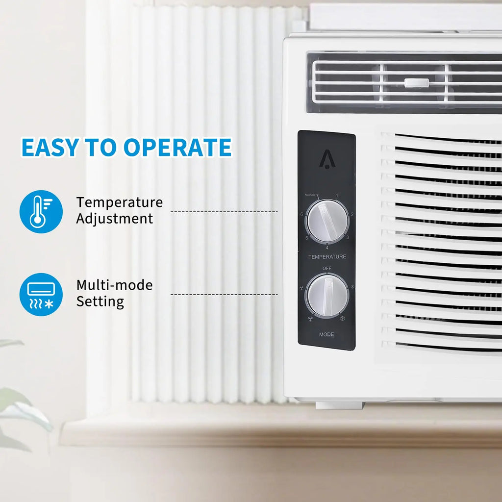 Window Air Conditioner, 5000 BTU Window AC Unit with Timer Function & Easy Install Kit, Fast Cooling, Cool Up to 150 Sq. ft, for Small Bedrooms, Living Room