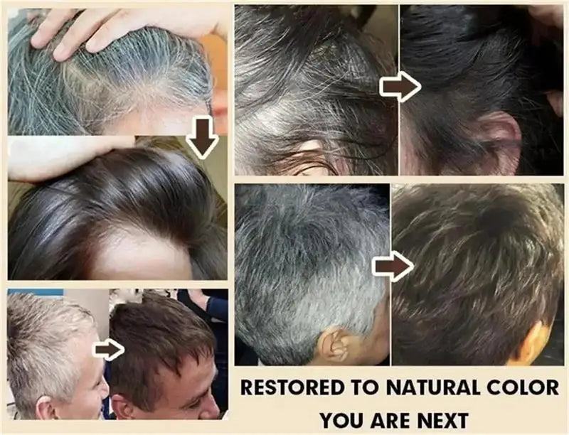 Herbal Anti-grey Treatment Hair Dye Shampoo White To Black Permanent Repair Natural Color Nourish Scalp Hair Care Products