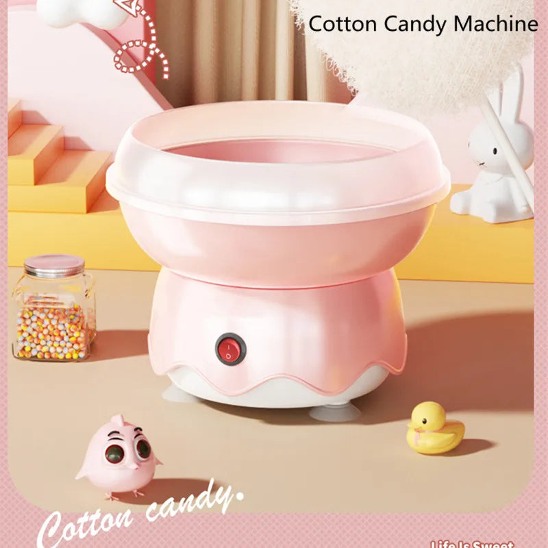 Kids DIY Cotton Candy Machine — Portable with Large Splash-Proof Plate, Hard & Sugar-Free
