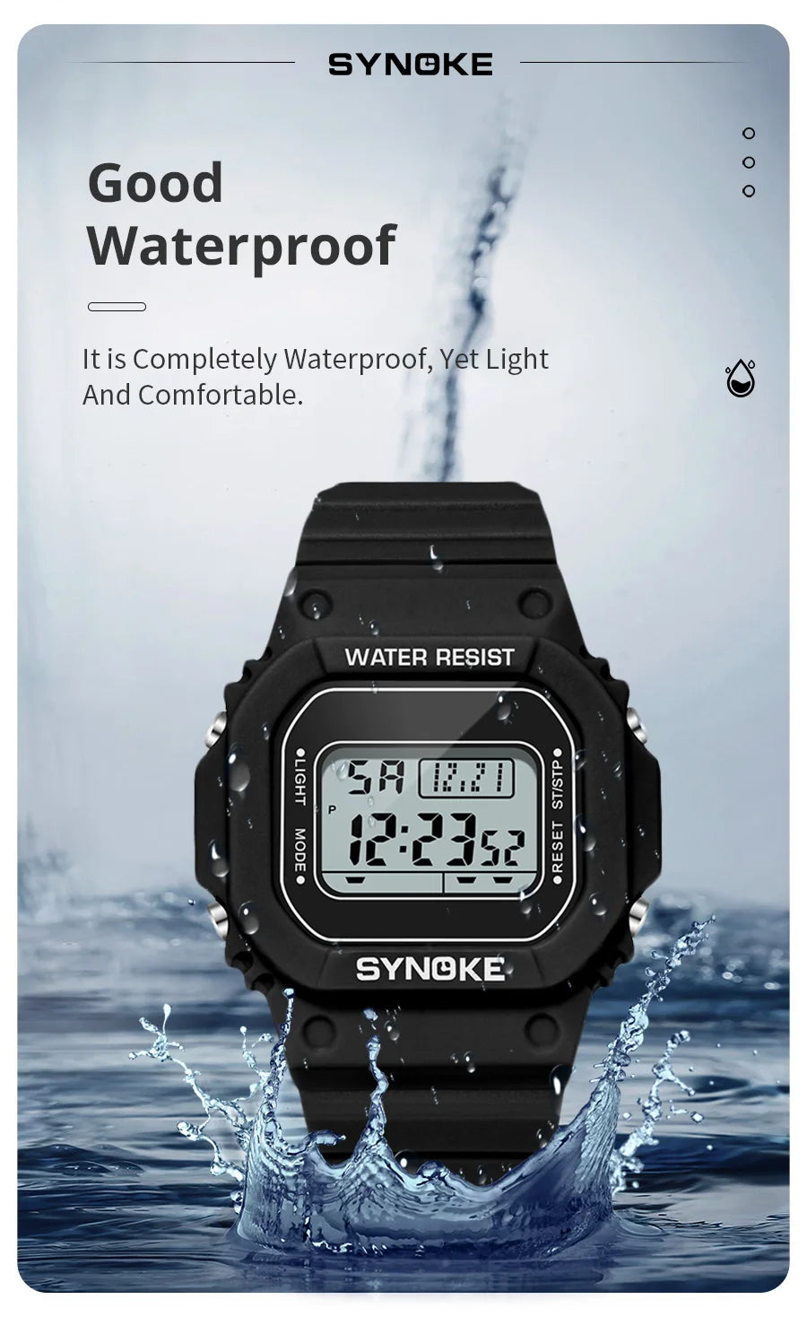 SYNOKE Men's Military Digital Watch | Outdoor Sport Retro Waterproof Multifunctional Luminous Wristwatch