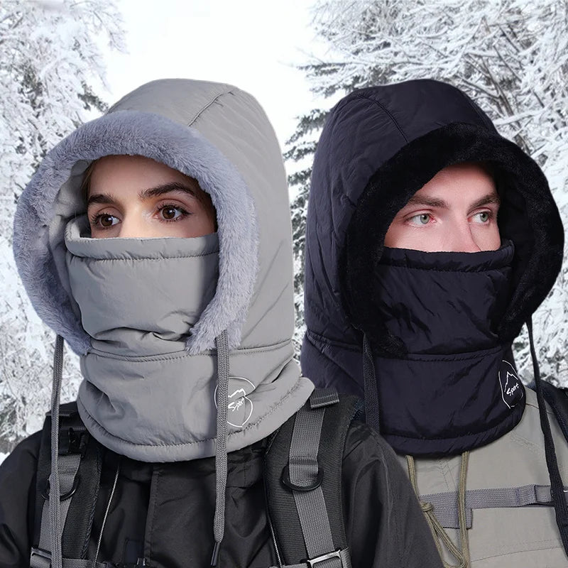 Plush Winter Balaclava Hood with Face and Neck Cover