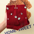 Women's Rhinestone Socks – Cotton-Blend Sparkle
