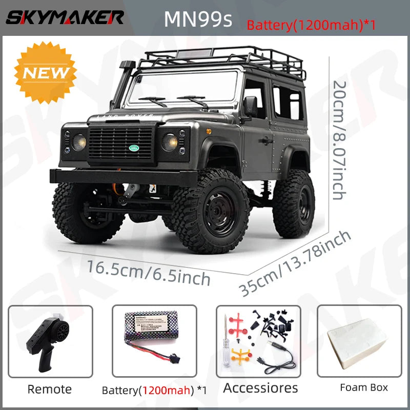 MN99S 1:12 Scale 4WD RC Rock Crawler Truck – Remote Control Off-Road Defender Car