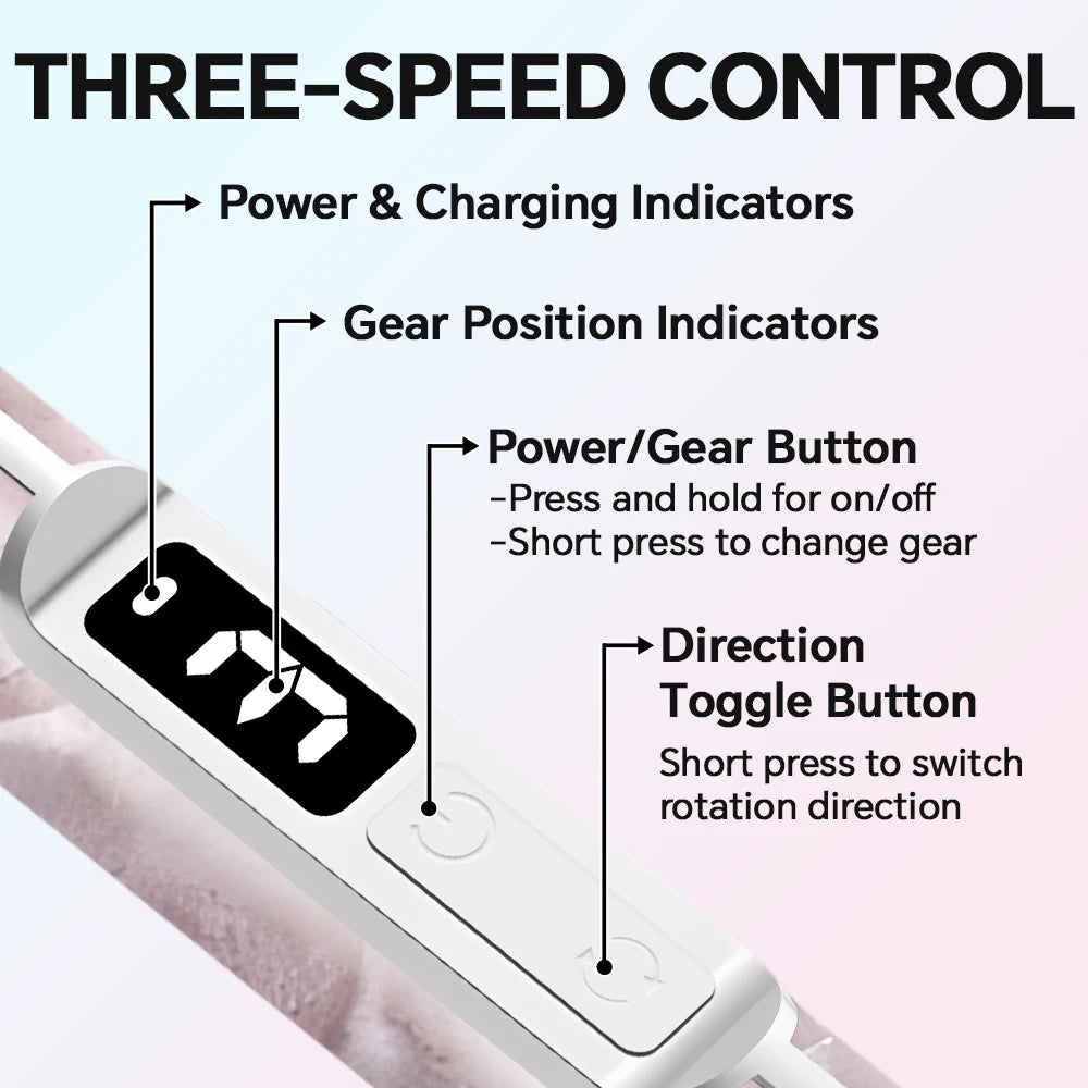 Electric Nail Drill & Polisher – 3 Speeds, 15000 RPM, 12 Drill Bits, LED Display, USB-C