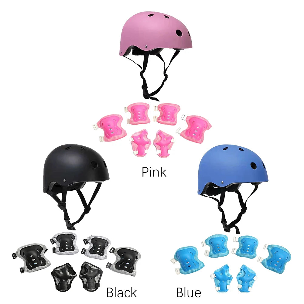 Children's 7-in-1 Protective Body Gear Set – Helmet, Impact Resistant, Shock-Absorbing & Breathable for Outdoor Sports