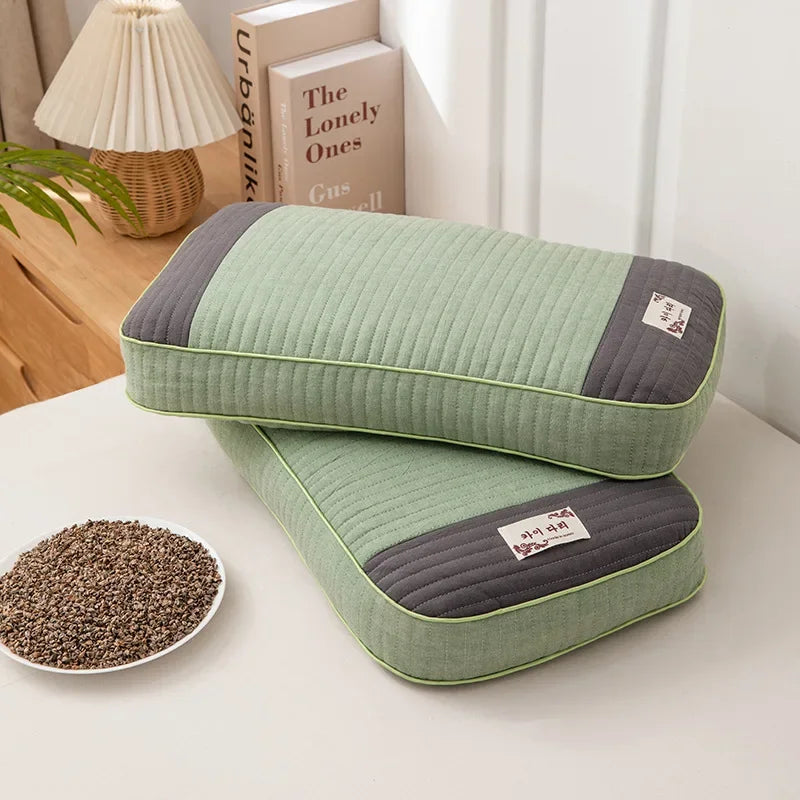 Buckwheat Pillow – Traditional Sobakawa Organic Cotton Standard Size, Cool Sleep Support