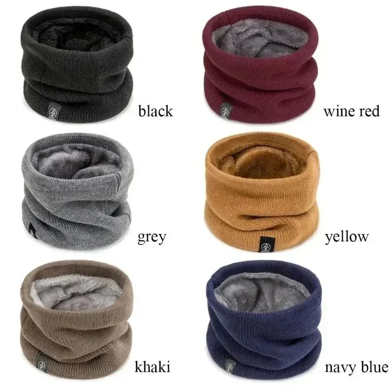 Knitted Winter Neck Warmer Scarf — Thick Fleece-Lined Unisex Face Cover