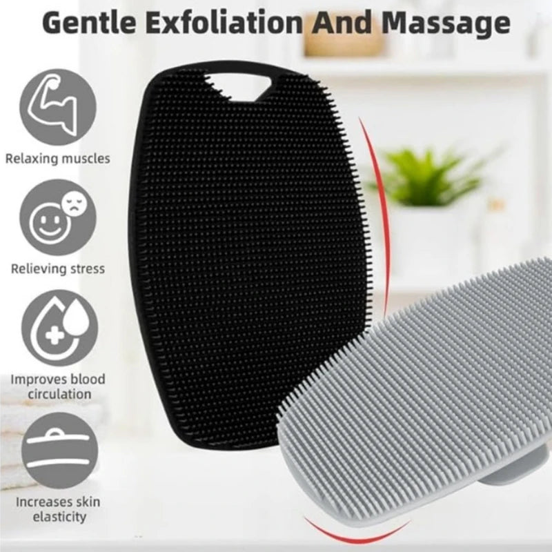 Soft Silicone Handheld Body Scrubber – Gentle Exfoliating Shower Cleansing Brush
