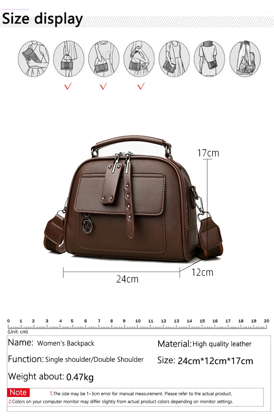 3-Layer Soft PU Leather Crossbody Shoulder Tote – Large Capacity Designer Messenger Bag for Women