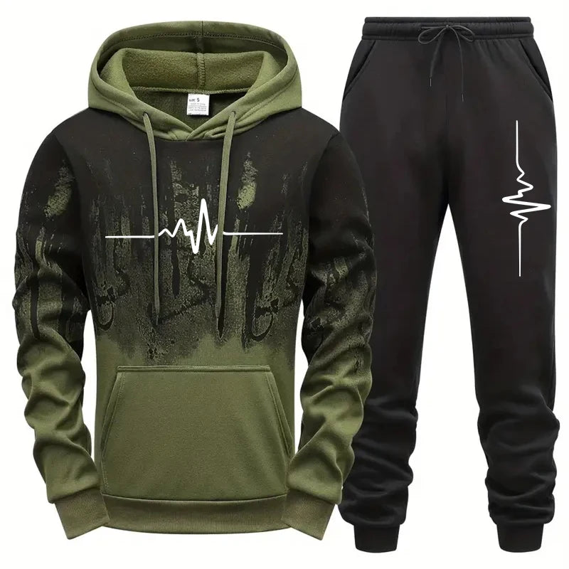 Men's High-Quality Hoodie & Sweatpants Set – Versatile Casual Comfort Daily Jogging Tracksuit
