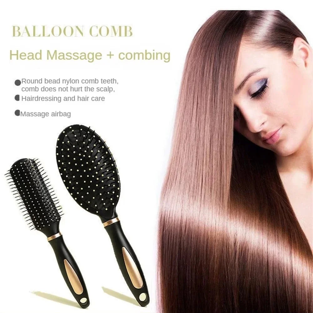 Air Cushion Hairbrush – Soft Nylon Bristle Scalp Massage Detangler for Wet & Dry Hair