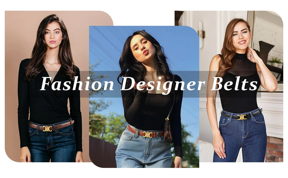 Double C Designer Fashion Belt — Versatile Waist Belt for Dresses & Jeans