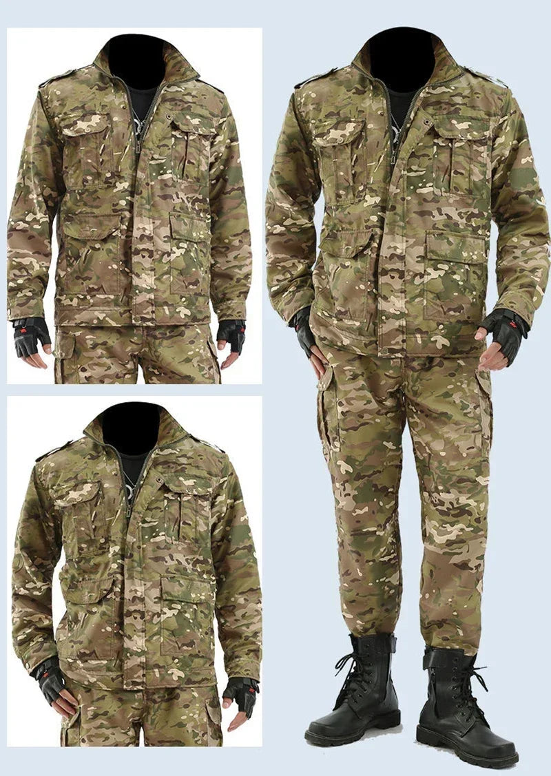 Men's Python Pattern Tactical Tracksuit – Wear-Resistant Designer Outdoor Suit (M–4XL)