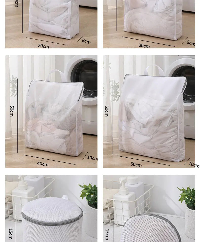3D Drawstring Mesh Laundry Bag – Anti-Deformation Washing Machine Filter Bag (S/M/XL)