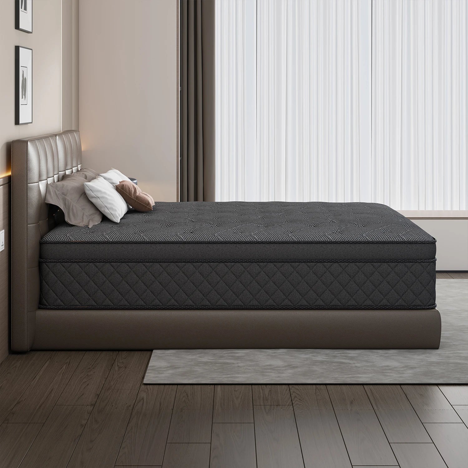 LayRoad 12-14 Inch Full-Size Memory Foam Mattress — Medium Firmness, Single to King Boxed Mattress