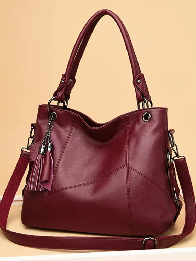 Large Capacity PU Leather Crossbody Tote Bag – Luxury Shoulder Bag for Women