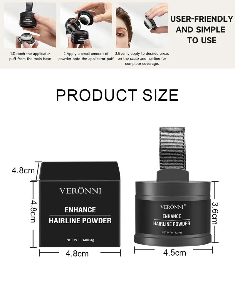 Hairline Shadow Powder — Waterproof Root Touch-Up for Thinning Hair