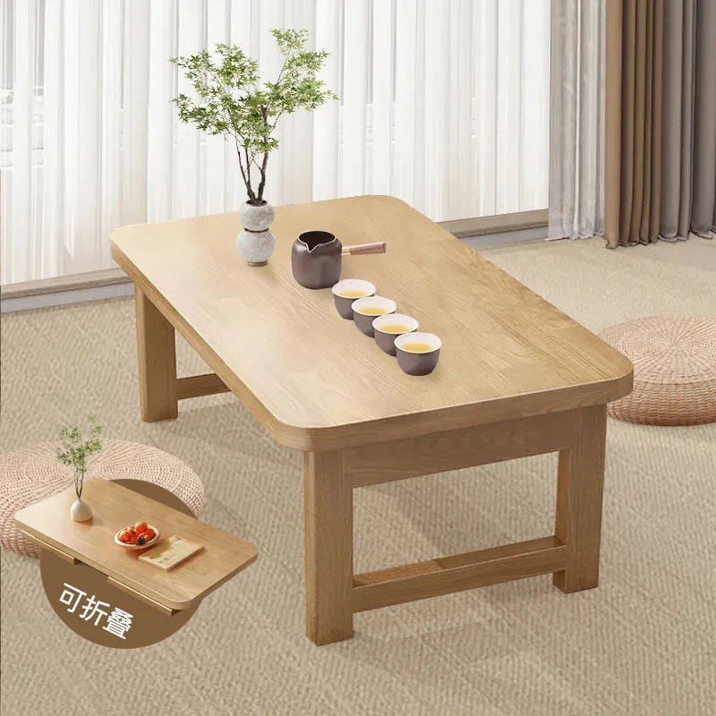 Foldable Japanese Bay Window & Balcony Wooden Desk