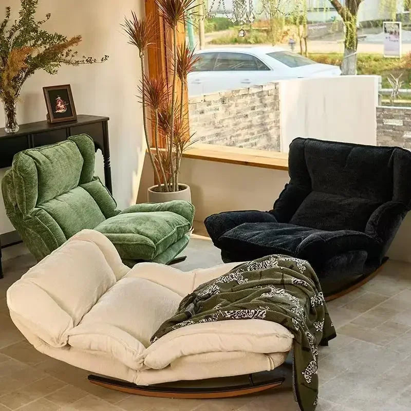 Adjustable Folding Rocking Chair with Cushioned Seat